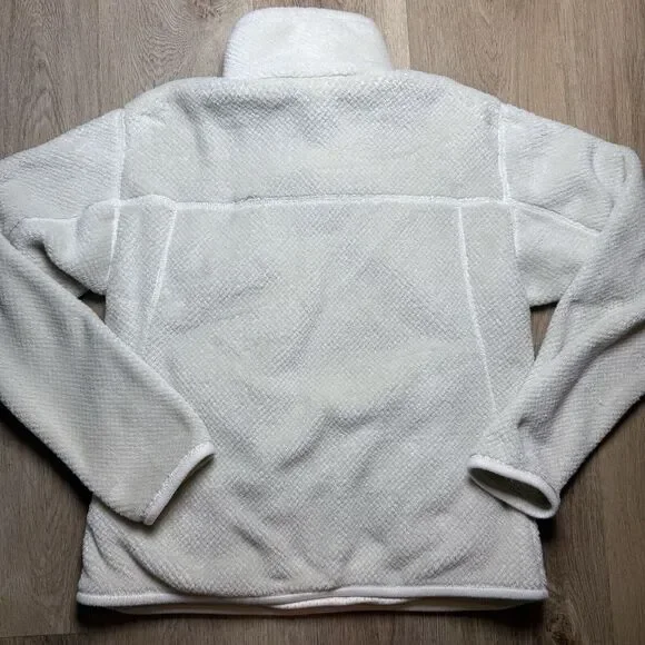 Patagonia Snap T Monkey Fleece Fuzzy Pullover Womens Size Medium Solid Off White - Picture 2 of 8
